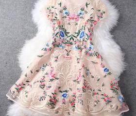 2015 Summer Lace V-neck Sleeveless Chiffon Dress