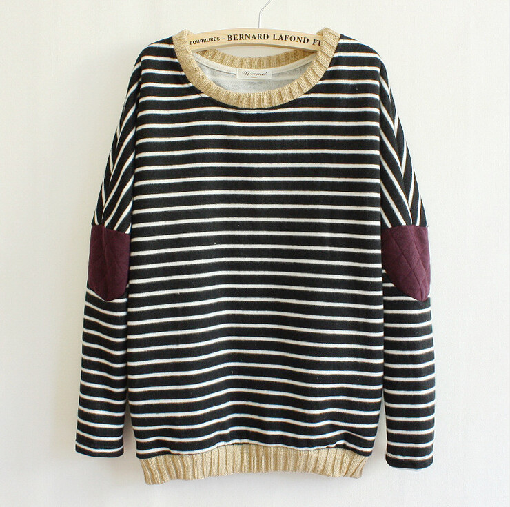 Fashion Striped Patch Sweater For Women