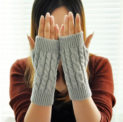 Women's Knitted Warm Short Fingerless Gloves for 2015 Winter