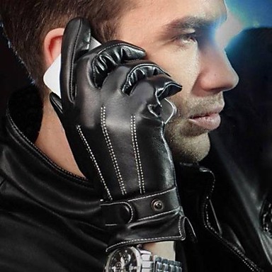 Men's Winter Faux Leather Gloves for 2015 winter