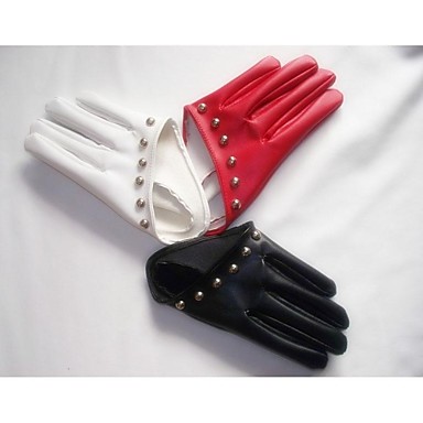 Women Party Faux Leather Gloves