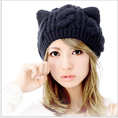 Cute Girls Braided Hair Angle of Small Demon cat Ear Protection Ear Caps for 2015 winter