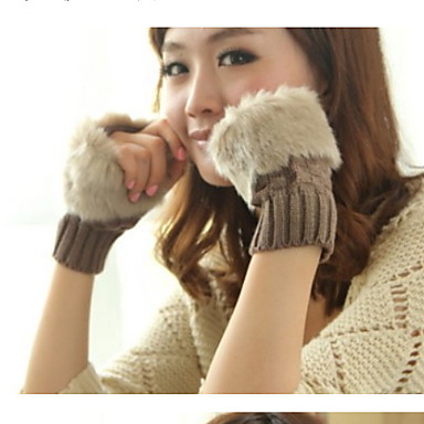 Lady Winter Warm Plaid Short Paragraph Wool Knitted Gloves for 2015 winter