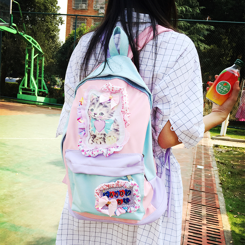 2015 New Lolita Pastel Color Kitty Backpack