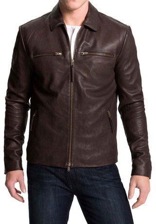 Handmade Mens Biker Leather Jacket Mens Brown Color Fashion Leather Jacket