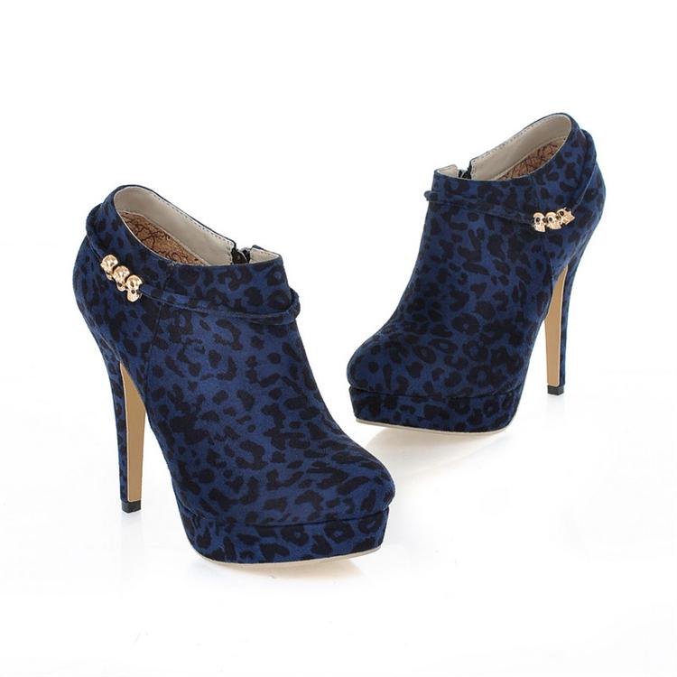 blue leopard boots