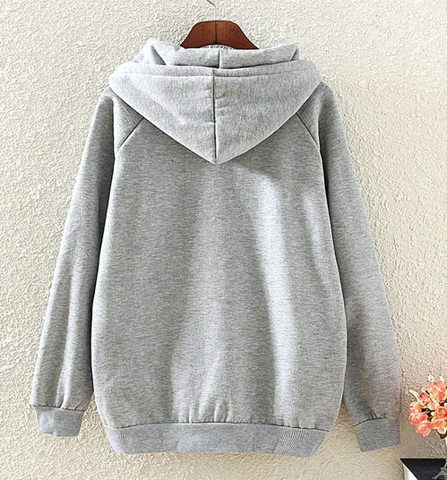 Grey Hooded Long Sleeve Car Print Sweatshirt Hoodie on Luulla