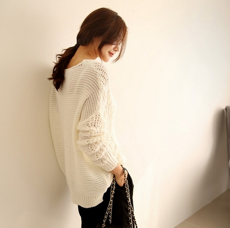 Fashion Leisure All-match Hollow V-neck Sweater on Luulla