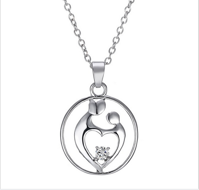 2016 New Mother's Day mom CZ Pendant Necklace