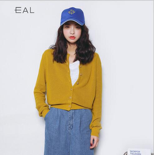 Korea style loose long sleeve women style knit cardigan coat
