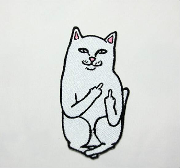 One-finger Salute Cat Brooch #386