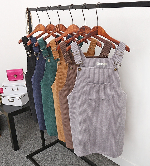 Corduroy Strap Dress Skirt YL83 on Luulla