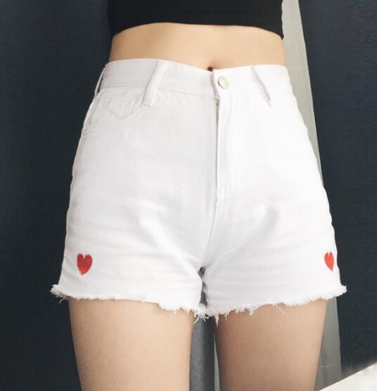 Lovely Heart Denim Shorts
