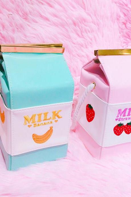 BANANA milk / STRAWBERRY MILK BOX SHOULDER BAG