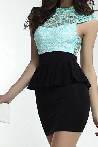 Fashion sexy package hip lace dress