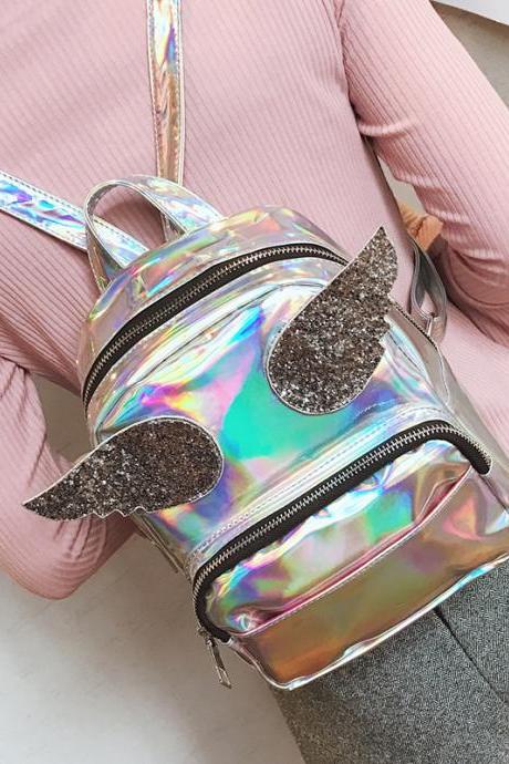 Angel Wings Hologram Backpack Bags