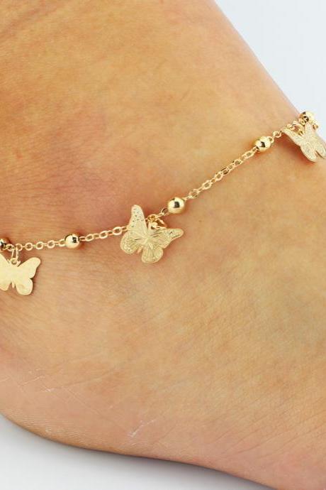 Butterfly Tassel Bell Beads Anklet
