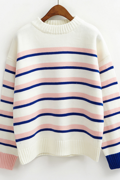 Harajuku Striped Knitted Sweater