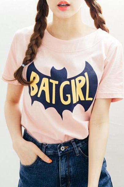 Girls New Batgirl Patel Pink Tee