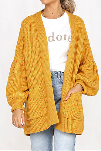 Women's Solid Colored Basic sweater Cardigan