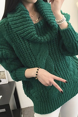Women's Solid Colored Basic Pullover SWEATER