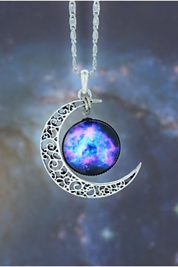 Women's Pendant moon Galaxy European,Fashion Blue, Red / White, Rainbow Necklace Jewelry Necklace 