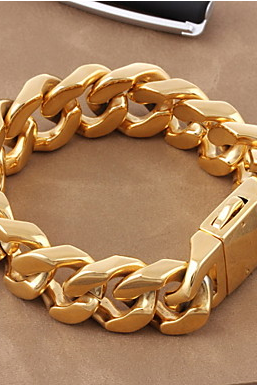 Men's Women's Titanium Steel,Gold Plated Luxury, Classic Bracelet Gold Chain Bracelet