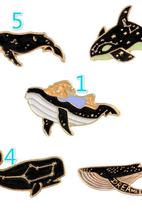 Lovely whales brooch pins 