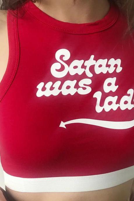 'Satan was a lady'yoga sports tank Top