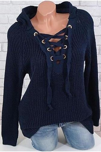 Women's Solid Colored Long Sleeve Pullover sweater