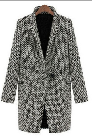 Women's slim thick woolen coat