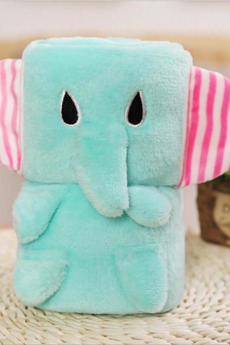 Christmas gift/cartoon Mint baby elephant, blue baby elephant, dinosaur air conditioning blanket/children blanket