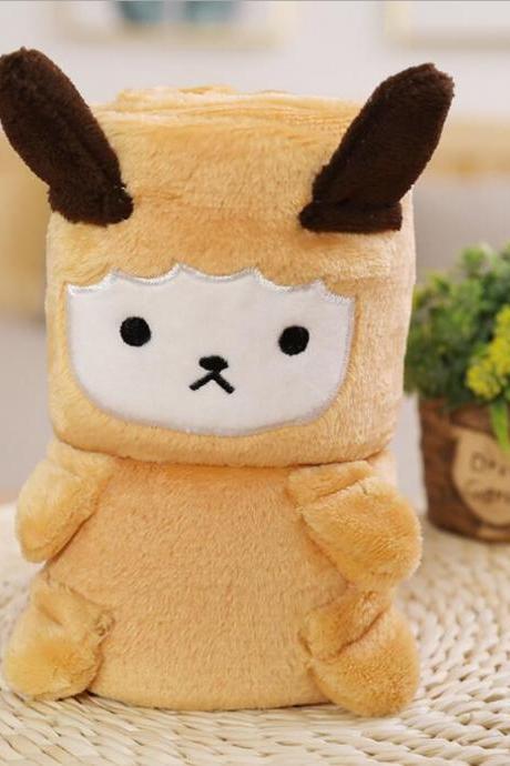 Christmas gift/cartoon Light brown lamb, beige lamb air conditioning blanket/children blanket