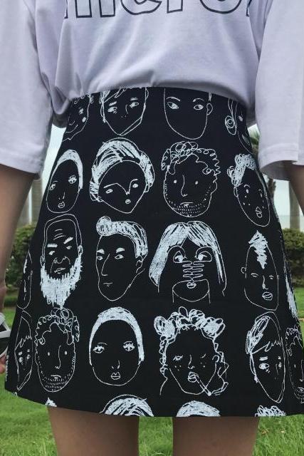 Face Doodle Skirt