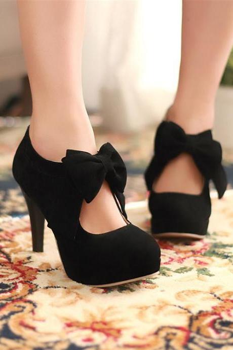 Fashion Sweet Bow Heeled Shoes
