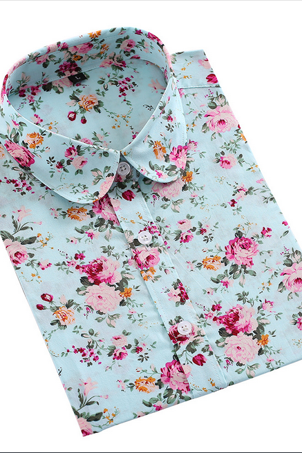 New fashion flower print blouse shirt 