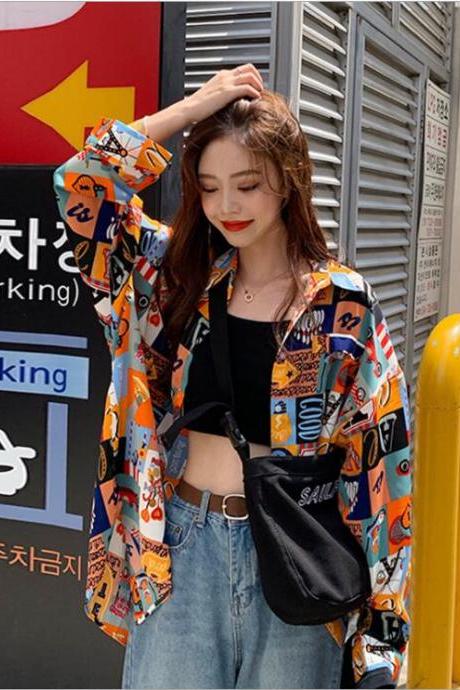 Spring and Autumn New Large Size Loose Korean Style All-match Long Sleeve Shirt