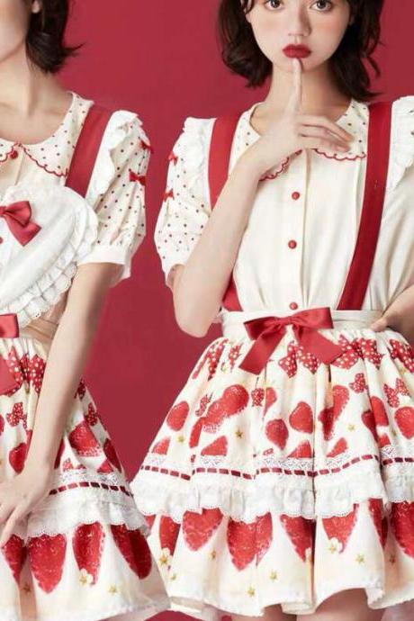 fashion Summer strawberry strap dress