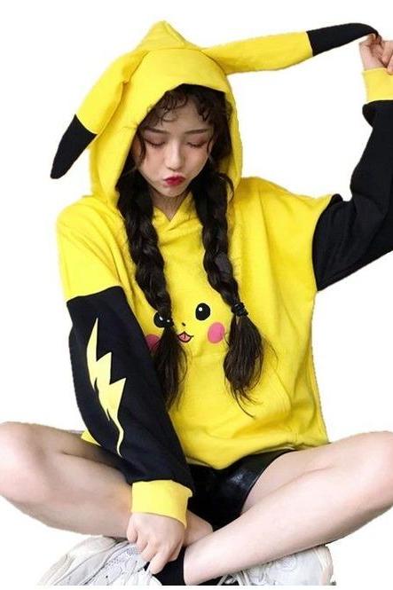 Pikachu Pokemon Ears Hoodie coat