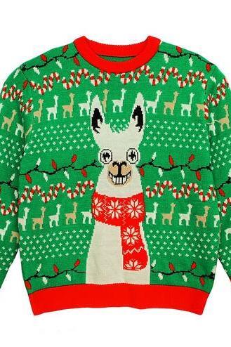 Women's Christmas Sweater Pullover Ugly Sweater Jumper Knitted Geometric Snowflake Animal Stylish Casual Long Sleeve Sweater Cardigans Crew Neck Fall Winter SWEATER