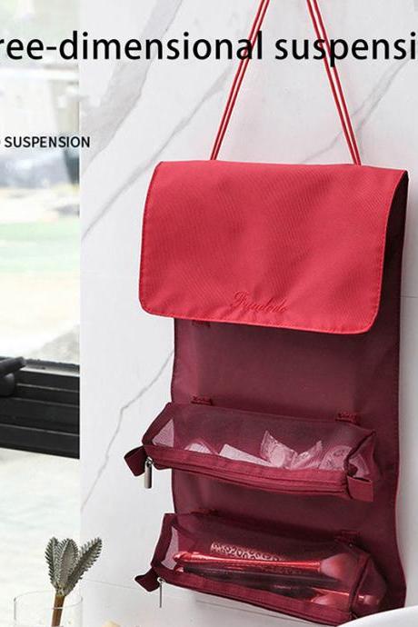 4pcs In 1 Detachable Makeup Bag Women Zipper Mesh Large Capacity Cosmetics Pouch Foldable Portable Travel Wash Storage Bag