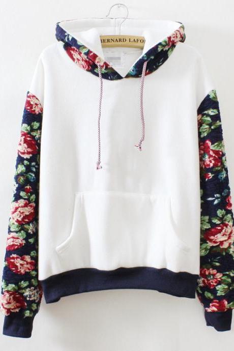 Hooded Floral Sweater
