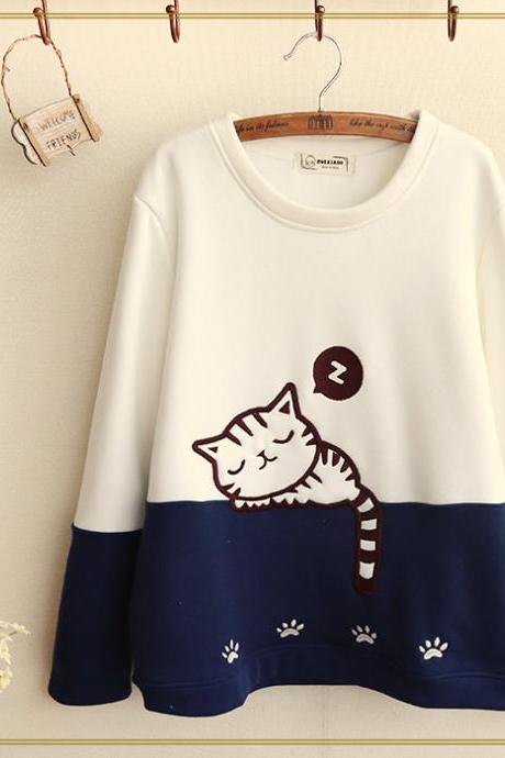 Cute Sleeping Cat Sweater