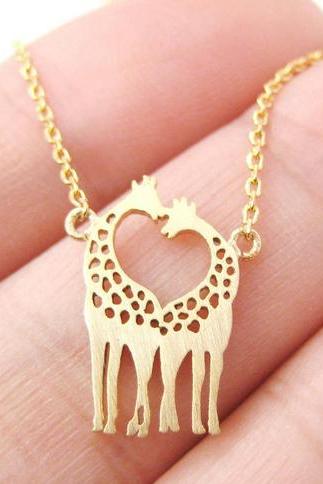 Giraffe Shaped Animal Themed Charm Bracelet Necklace
