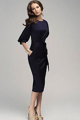 2016 Women's Vintage Sexy Party Casual OL Style Bodycon Slim Chiffon Dress