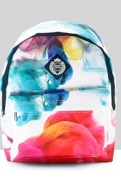 Multicolor Smoke Design Canvas Backpack