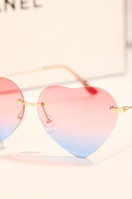 2016 fashion Harajuku Heart-shaped sunglasses gradient sunglasses for summer
