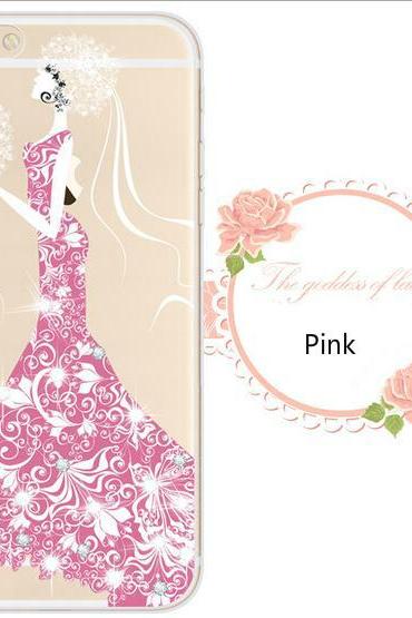 New women with flower Creative inlaid diamond iPhone6s 6plus Phone Case
