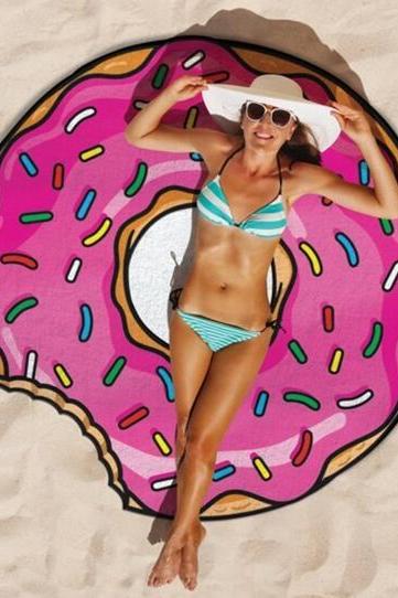 donut 150cm Printed Summer Bath Beach Round Towels