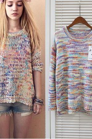 Women Plus Size Knitted Pullovers Sweater